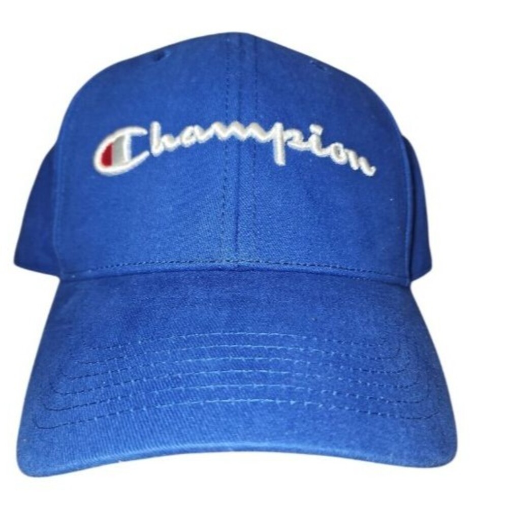 Champion Authentic Hat Royal Blue Embroidered Logo Adjustable Strapback Cap